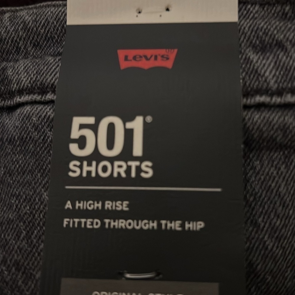 LEVI’S 501 HIGH RISE BUTTON FLY FRAYED BLACK SHORTS 29 NEW - Picture 5 of 11